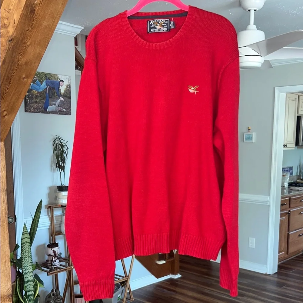 American Eagle Outfitters Bold Red Crewneck Sweater